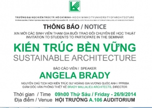 Mời dự buổi trao đổi học thuật "Kiến trúc bền vững"
