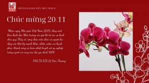 Thiệp chúc mừng ngày Nhà giáo Việt Nam 20/11 của Hiệu trưởng Trường Đại học Kiến trúc TP. Hồ Chí Minh