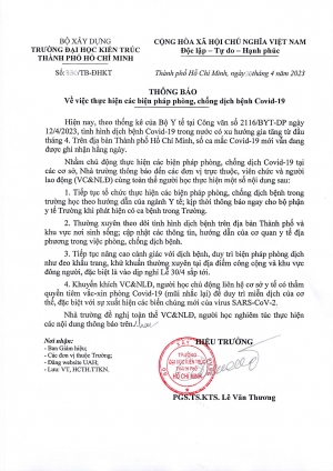 Thông báo số 330/TB-ĐHKT về việc thực hiện các biện pháp phòng, chống dịch bệnh Covid-19
