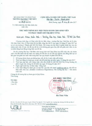 Mời tham dự hội thảo sinh viên về phát triển đô thị bền vững