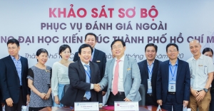 Trung tâm kiểm định CLGD-ĐH Đà Nẵng làm việc với Trường ĐH Kiến trúc TP.HCM trong chương trình khảo sát sơ bộ phục vụ công tác ĐGN CSGD.