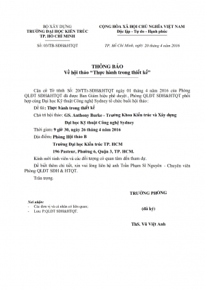 Mời tham dự hội thảo