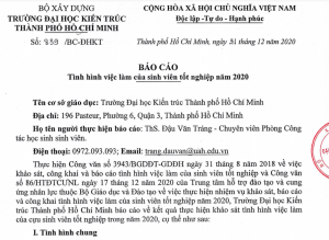 Báo cáo tình hình làm việc của sinh viên tốt nghiệp năm 2020