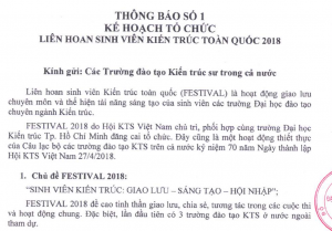 Kế hoạch tổ chức Festival sinh viên Kiến trúc năm 2018