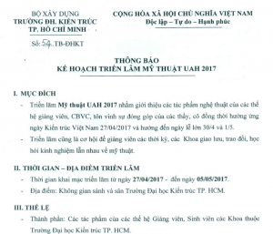Mời đăng ký tham gia Triển lãm Mỹ thuật UAH 2017
