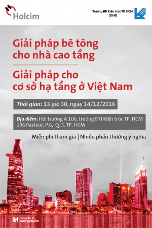 Mời dự buổi hội thảo chuyên đề “Holcim bê tông – Giải pháp bê tông cho nhà cao tầng”, “Giải pháp cho cơ sở hạ tầng ở Việt Nam”