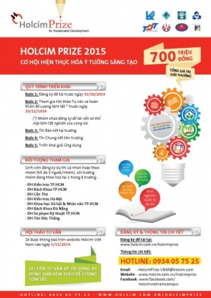 Mời tham dự buổi giới thiệu giải sinh viên NCKH “Holcim Prize 2015”