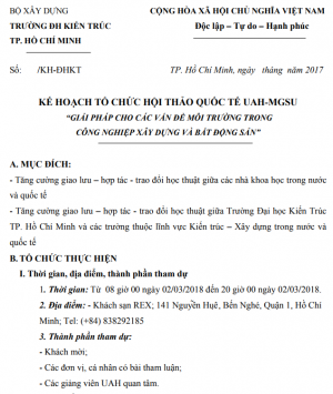 Mời tham dự Hội thảo Quốc tế UAH-MGSU