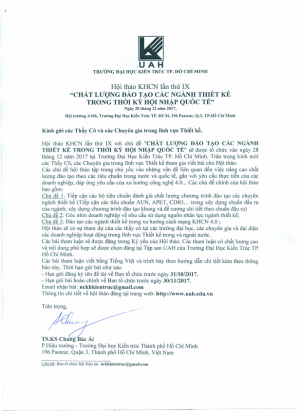 Mời viết bài cho Hội thảo KHCN lần thứ IX