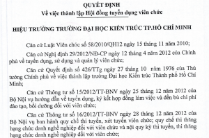 Quyết định 748 về việc thành lập hội đồng tuyển dụng viên chức