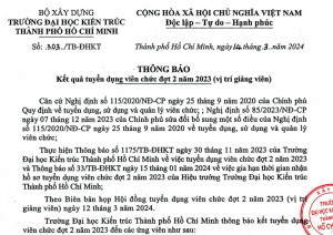 Thông báo số 303/TB-ĐHKT ngày 14/03/2024 về Kết quả tuyển dụng viên chức đợt 2 năm 2023 (vị trí giảng viên)