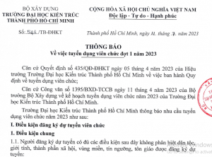 Thông báo tuyển dụng nhân sự đợt 1 năm 2023