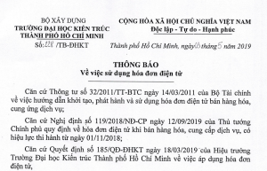 Thông báo về việc sử dụng hóa đơn điện tử