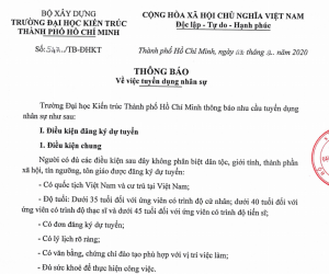 Thông báo về việc tuyển dụng nhân sự