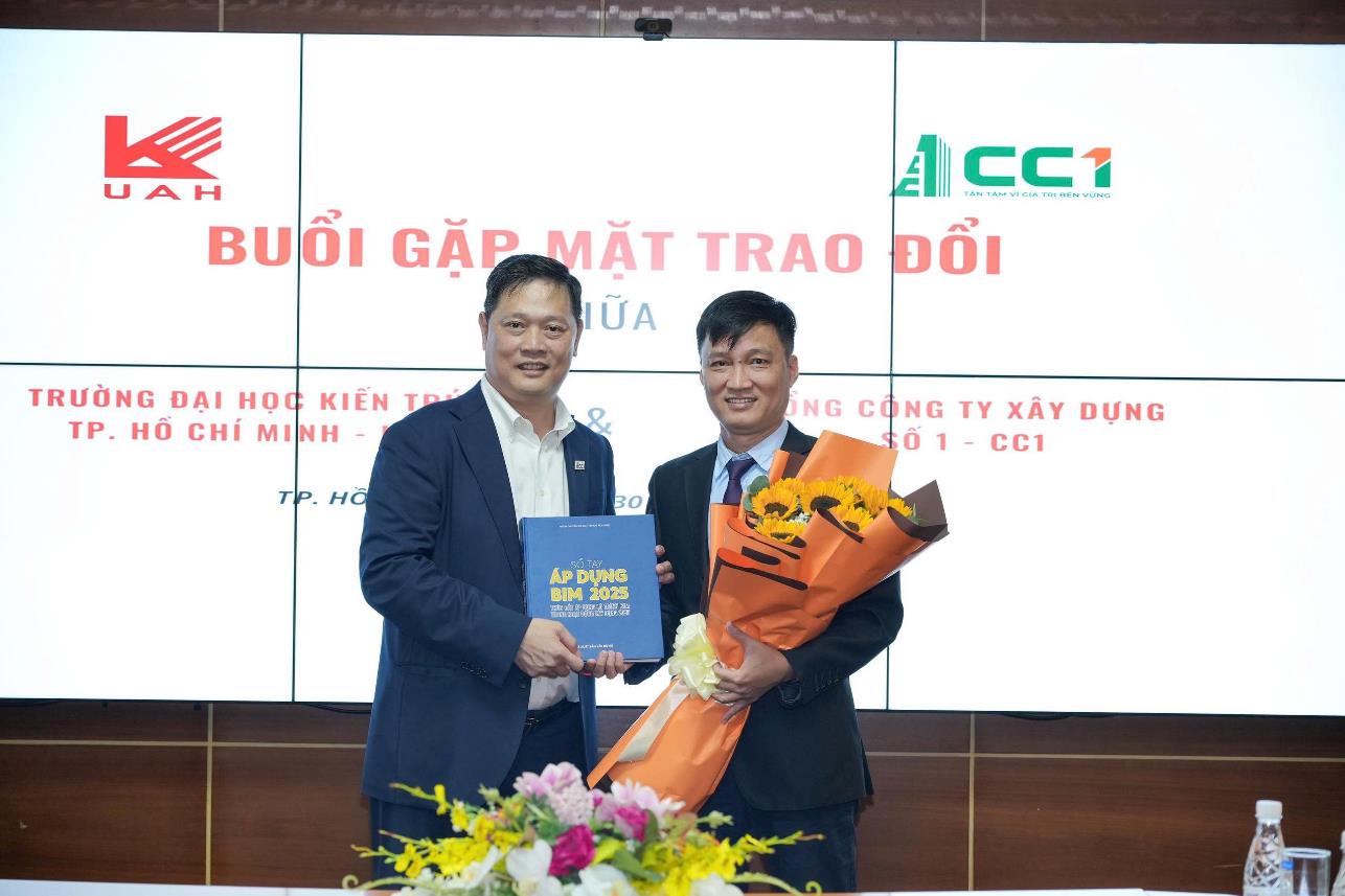 Trường Đại học Kiến trúc Thành phố Hồ Chí Minh tiếp và làm việc với Tổng Công ty Xây dựng số 1