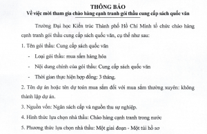 Mời tham gia chào hàng cạnh tranh gói thầu