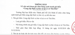 Mời tham gia chào hàng cạnh tranh gói thầu
