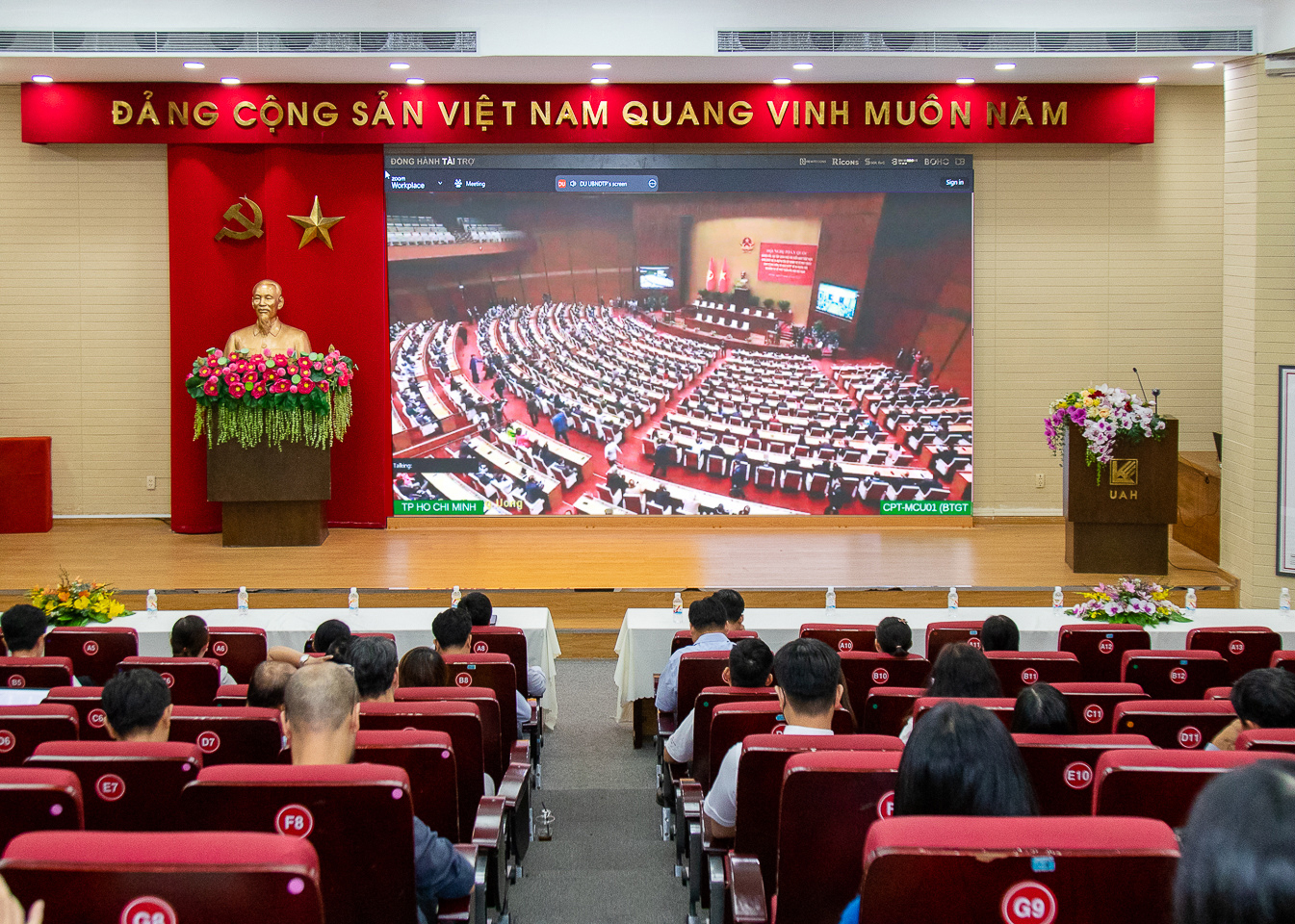 Đảng bộ UAH tham dự trực tuyến Hội nghị toàn quốc nghiên cứu, học tập, quán triệt và triển khai thực hiện Nghị quyết số 79-NQ/TW và Nghị quyết số 80-NQ/TW của Bộ Chính trị