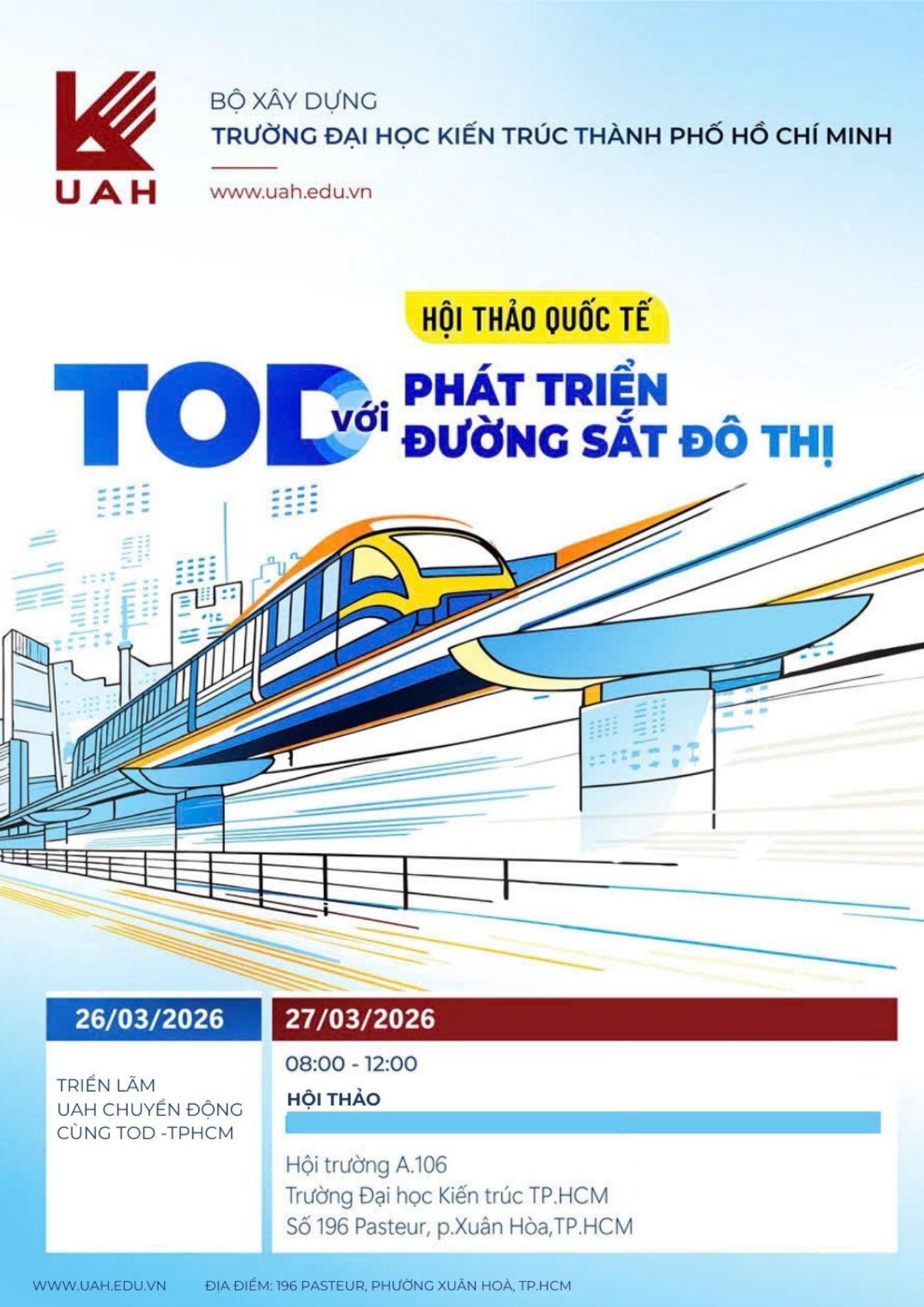 Thư mời tham dự Hội thảo Quốc tế "TOD với phát triển đường sắt đô thị"