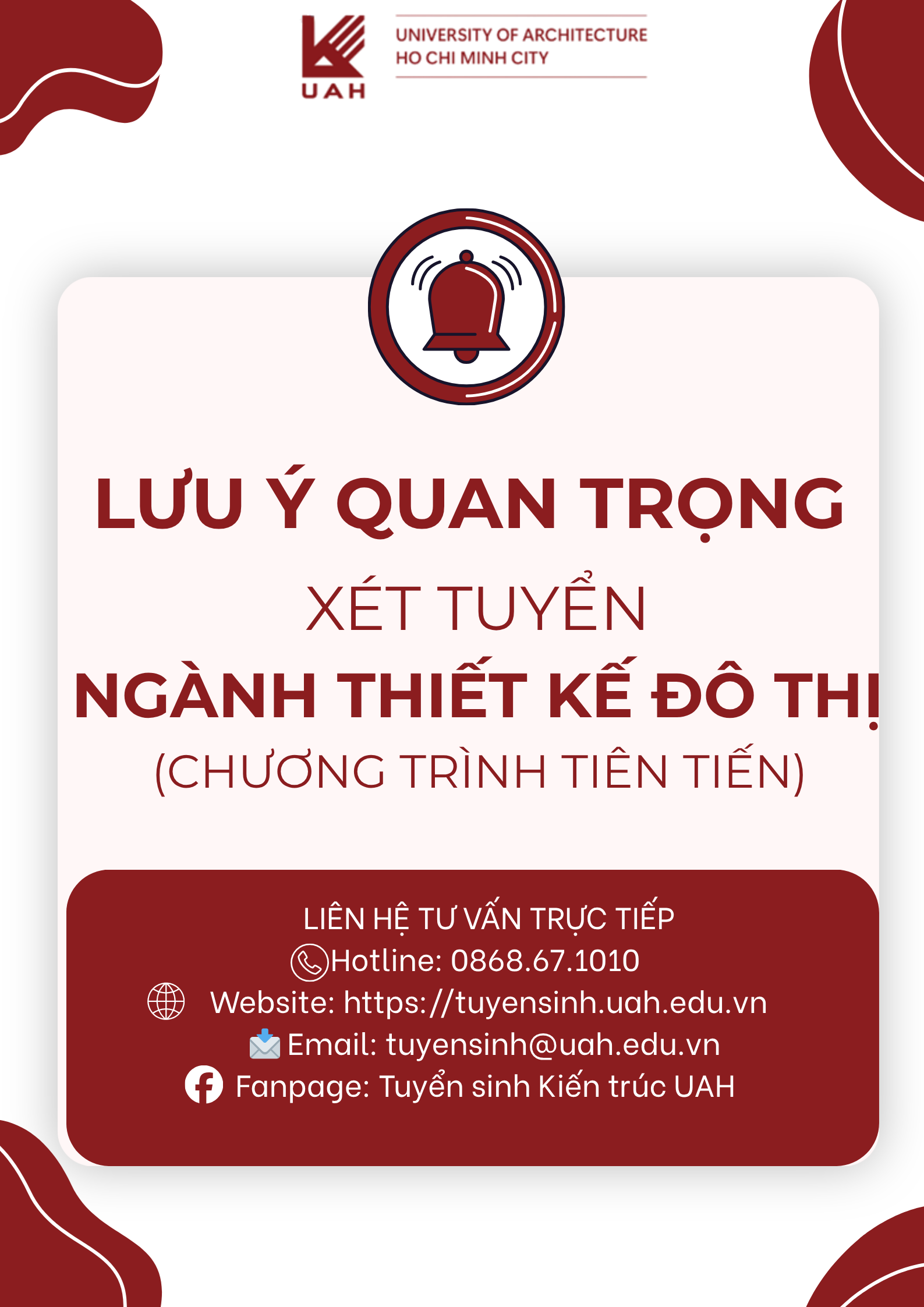 LƯU Ý QUAN TRỌNG KHI XÉT TUYỂN NGÀNH THIẾT KẾ ĐÔ THỊ (CHƯƠNG TRÌNH TIÊN TIẾN) NĂM 2026!